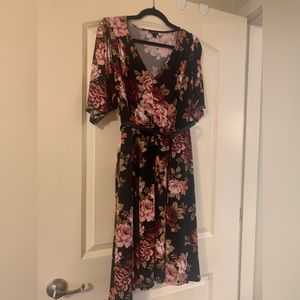 Slinky Minky Curator of Dark Pink Roses Needed for Torrid Studio Knit Dress